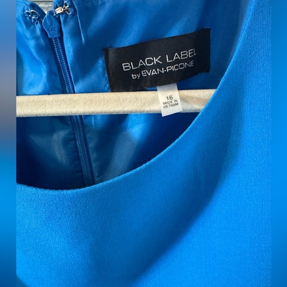 Black Label by Evan-Picone Azure Blue Sleeveless Sheath Dress Size 16 NWT - Picture 3 of 4
